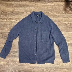 Treasure & Bond Blue Button Front Cardigan Sweater